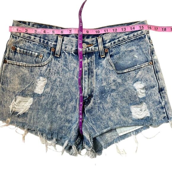 Vintage Levi’s Acid Wash Denim Cut Off Short - Picture 7 of 8